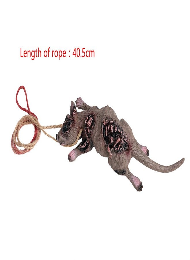 Holiberty Halloween Decor Haning Rat Prop Realistic Looking Spooky Mice Rats Fake Dead Mouse Terrible Prank Props Cats Dogs Interesting Toys Halloween Party Favors Vampire Rats for Haunted House Decoration - Image 3